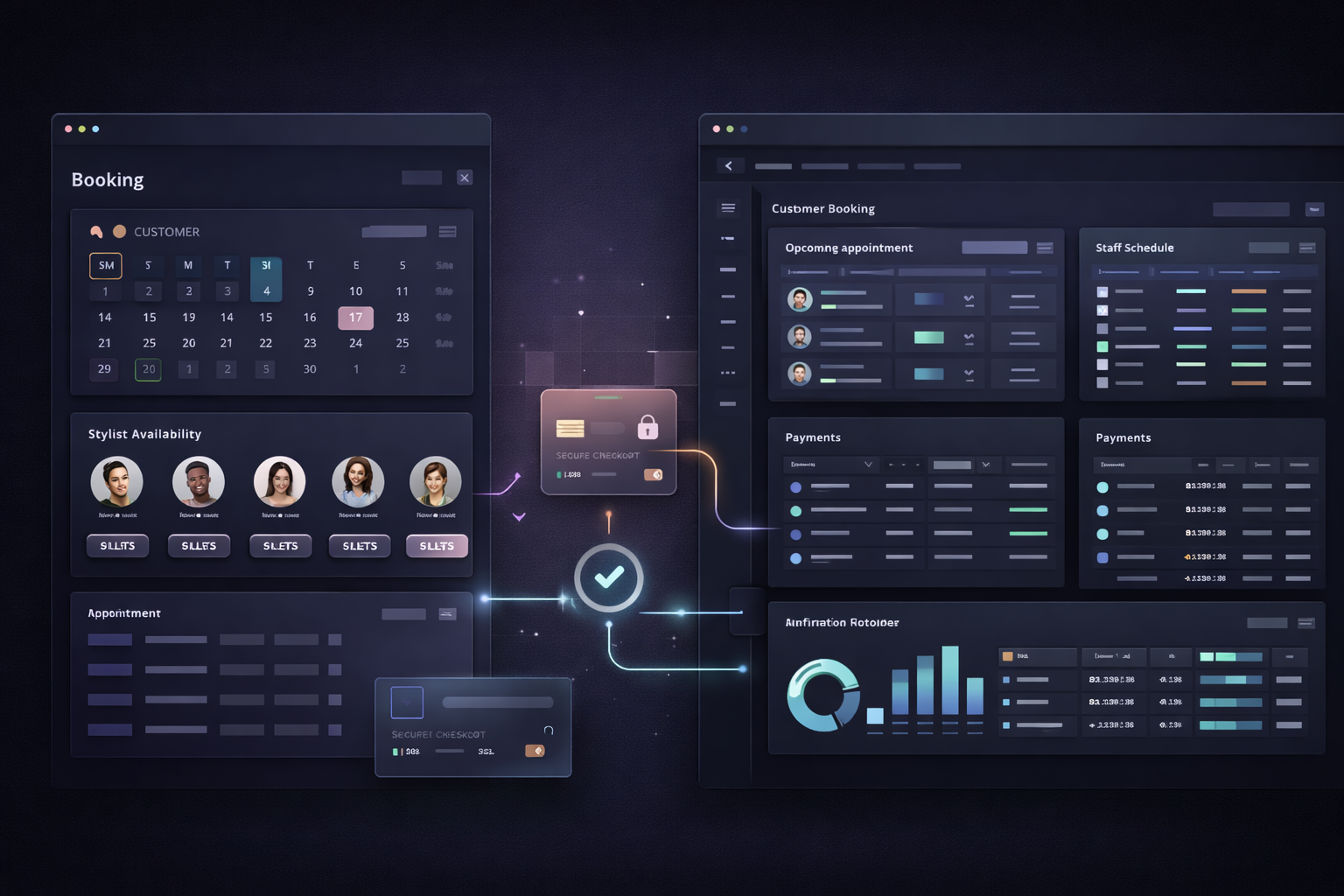 Salon management and stylist booking system